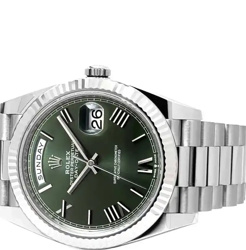 Prestigious Jewelrys White Day-Date Gold Rolex 228239 0624